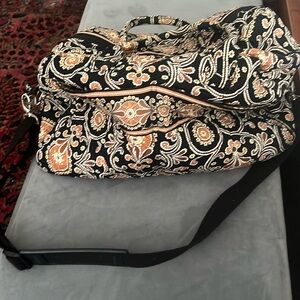 Vera Bradley travel tote, black multi colored. Excellent condition.